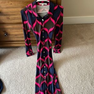 Boden Carnaby 70’s Retro Button Up Midi Dress Size US 4R